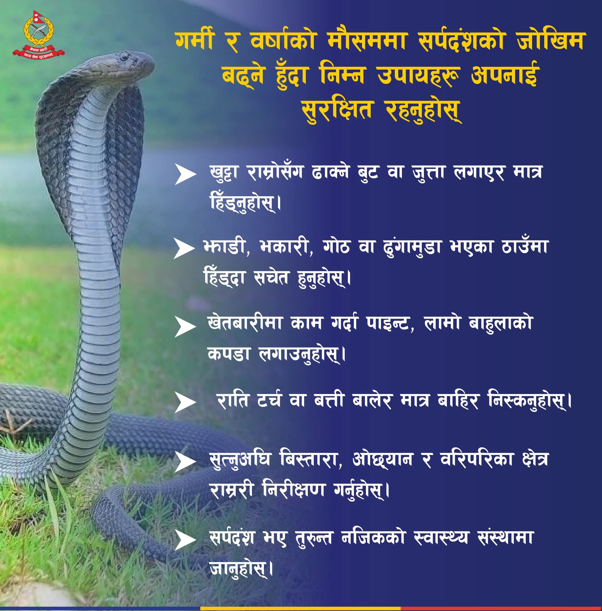 Snanke police notice