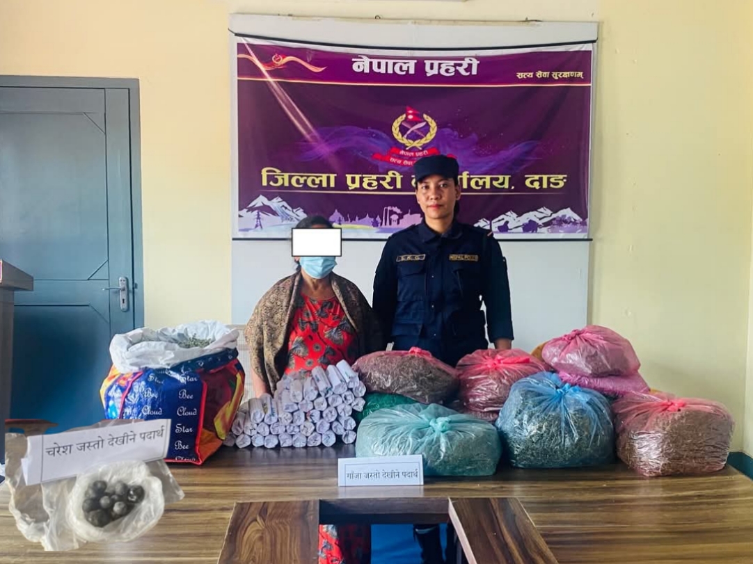 दाङबाट साढे ९ किलो बढी गाँजा, चरेश र  ब्राउन सुगरसहित माया देवी र प्रतिभा पक्राउ