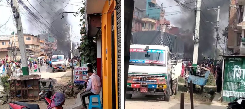 सञ्चारमन्त्री गुरुङको घरमा आगजनी, प्रदर्शनकारीले हरिसिद्धी प्रहरी प्रभागमा पनि गरे आगजनी