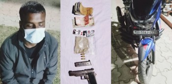 अटोमेटिक पेस्तोल र १०० ग्राम ब्राउन सुगरसहित भारतीय युवक सशस्त्र प्रहरीको नियन्त्रणमा