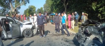 बाँकेको राप्तीसोनारीमा दुई कार ठोक्किँदा एक जनाको मृत्यु, ६ घाइते
