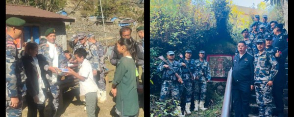 सशस्त्रद्वारा विद्यार्थीलाई कपडा वितरणसँगै चिनियाँ समकक्षीका साथ संयुक्त सीमा अनुगमन