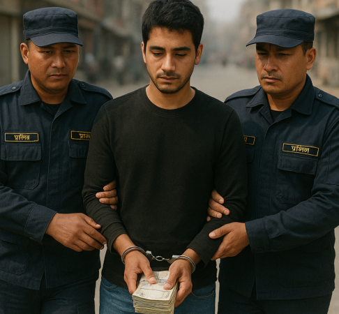 श्रोत नखुलेको १८ लाखसहित १९ वर्षीय युवक पक्राउ