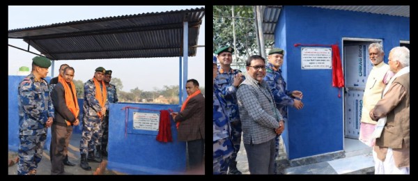 सीमावर्ती नागरिकका लागि सशस्त्र प्रहरीको उपहार: बारामा शौचालय र प्रतिक्षालय निर्माण