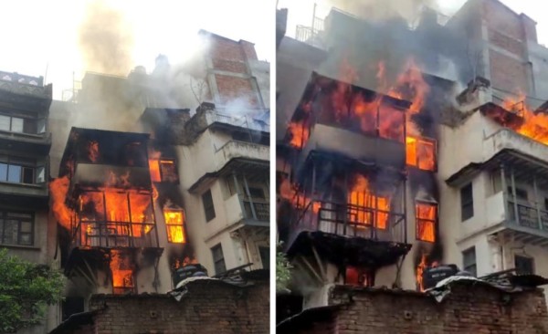 काठमाडौंको मखन टोलमा भीषण आगलागी,एक महिलाको मृत्यु