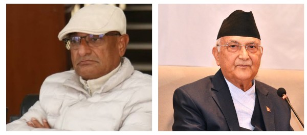 पूर्वप्रधानमन्त्री केपी शर्मा ओली र पूर्वगृहमन्त्री रमेश लेखक पक्राउ