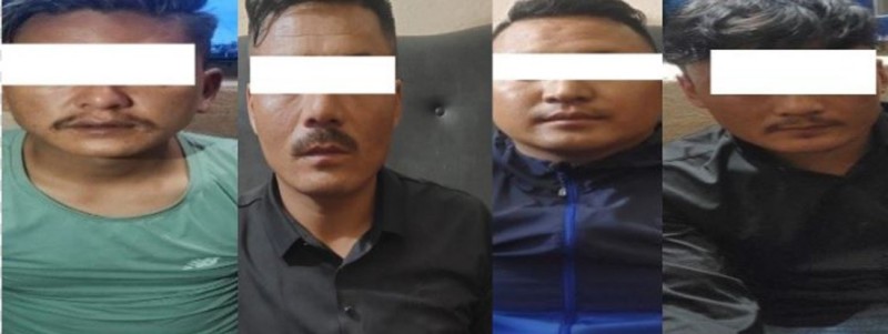 नक्कली पेस्तोल देखाएर ७ लाख रुपैयाँ र आइफोन लुटेर भागेका ४ जना पक्राउ