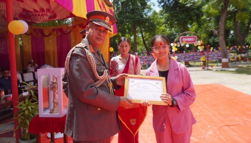 सशस्त्रद्वारा पाल्पाकी छात्रा ओजस्वीलाई लागुऔषध विरुद्धको अभियानमा 'जागरण दुत' घोषणा