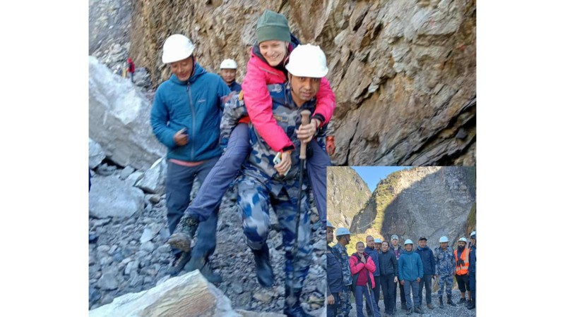 पहिरो खसेर अलपत्र परेका चार विदेशी पर्यटकको सकुशल उद्वार