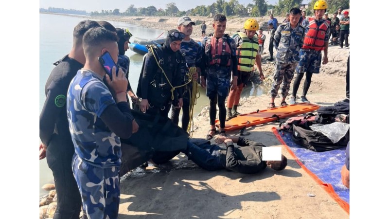 नारायणीमा हामफालेर बेपत्ता भएका शिव भट्टराईको शव फेला