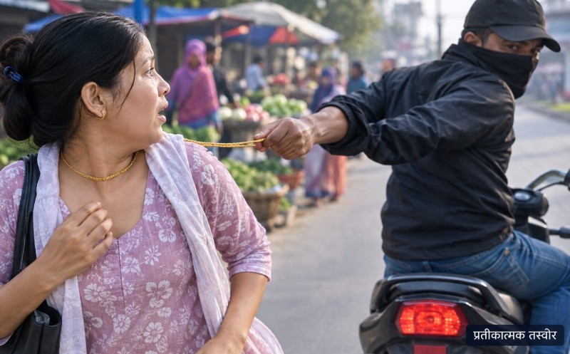 एकाबिहानै तुलसीपुरमा लुटियो महिलाको सुनको सिक्री