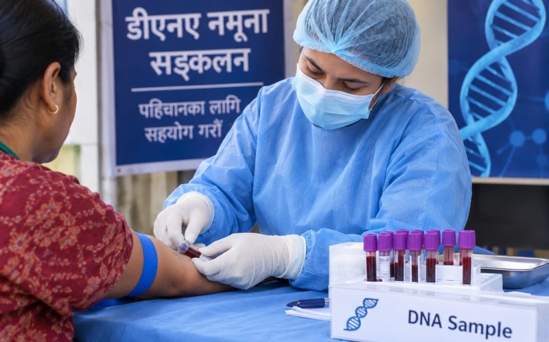भोटेकोशी बाढीमा बेपत्ताको पहिचानका लागि बाँके र बर्दियामा डीएनए नमूना सङ्कलन