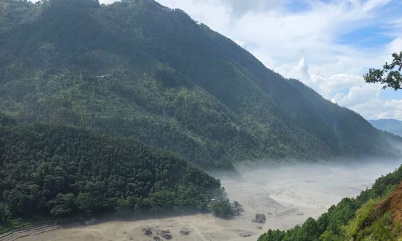 छोछेन–पुरेपु संगममा बन्यो विशाल ताल,२० लाख घनमिटर पानी जम्मा, चीनले भन्यो–फुट्ने जोखिम उच्च