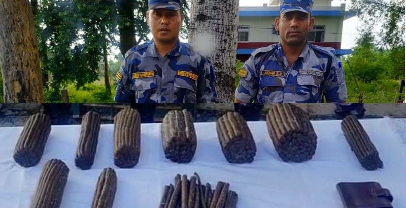 डोकेबजारबाट साढे ३ किलोभन्दा बढी चरेस सशस्त्र प्रहरीको नियन्त्रणमा