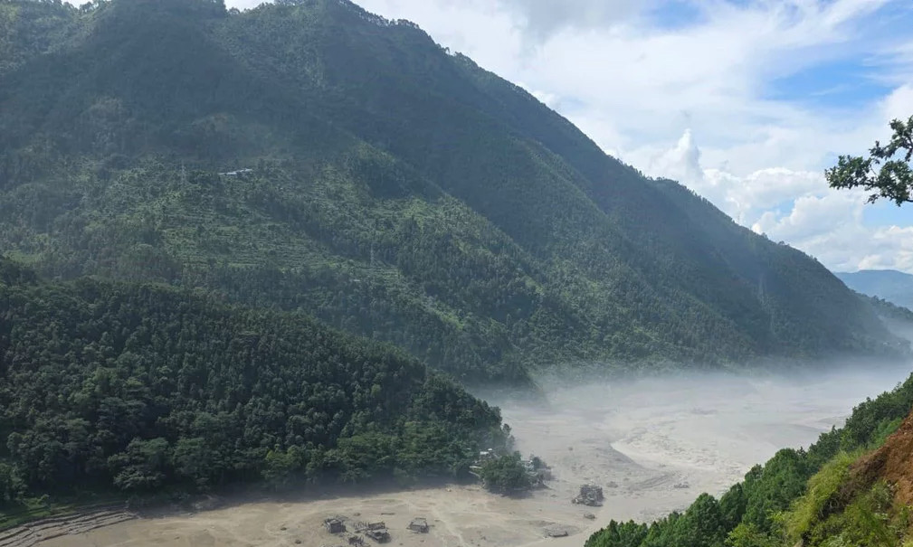 छोछेन–पुरेपु संगममा बन्यो विशाल ताल,२० लाख घनमिटर पानी जम्मा, चीनले भन्यो–फुट्ने जोखिम उच्च