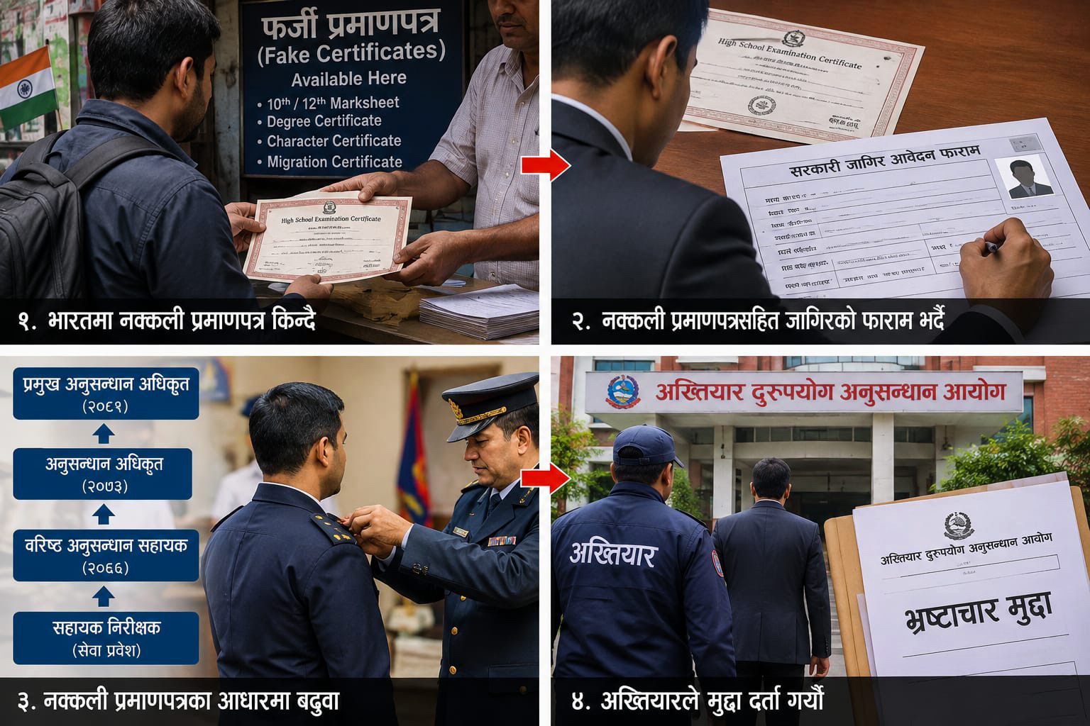 नक्कली सर्टिफिकेट काण्ड: अनुसन्धान विभागका प्रमुख अनुसन्धान अधिकृत केसीविरुद्ध मुद्दा